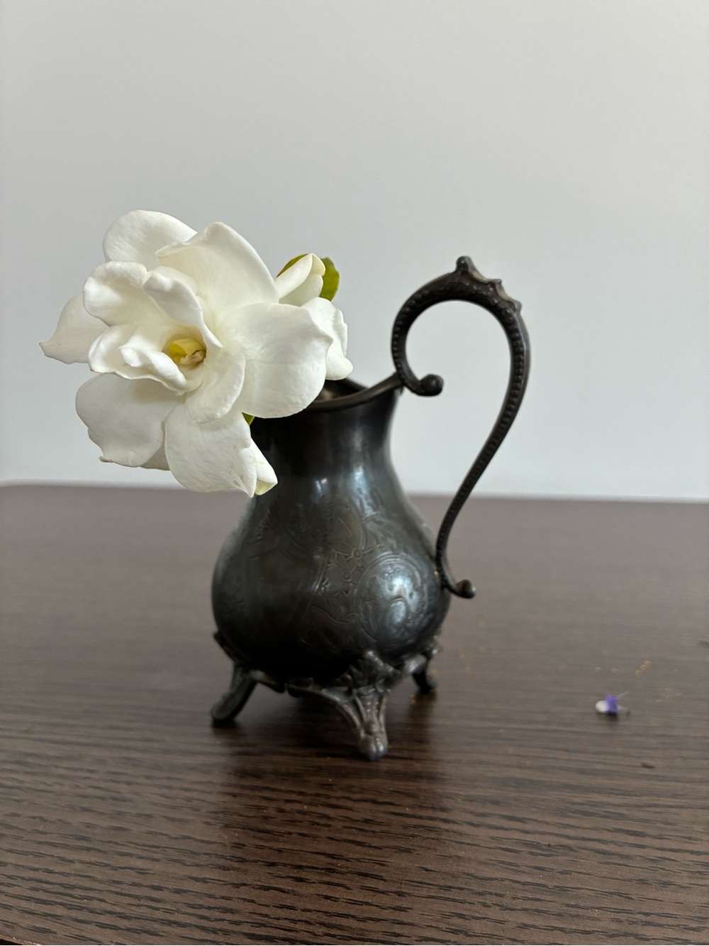 Antique-Style silver coated mini Pitcher/creamer Vase in Dark Silver